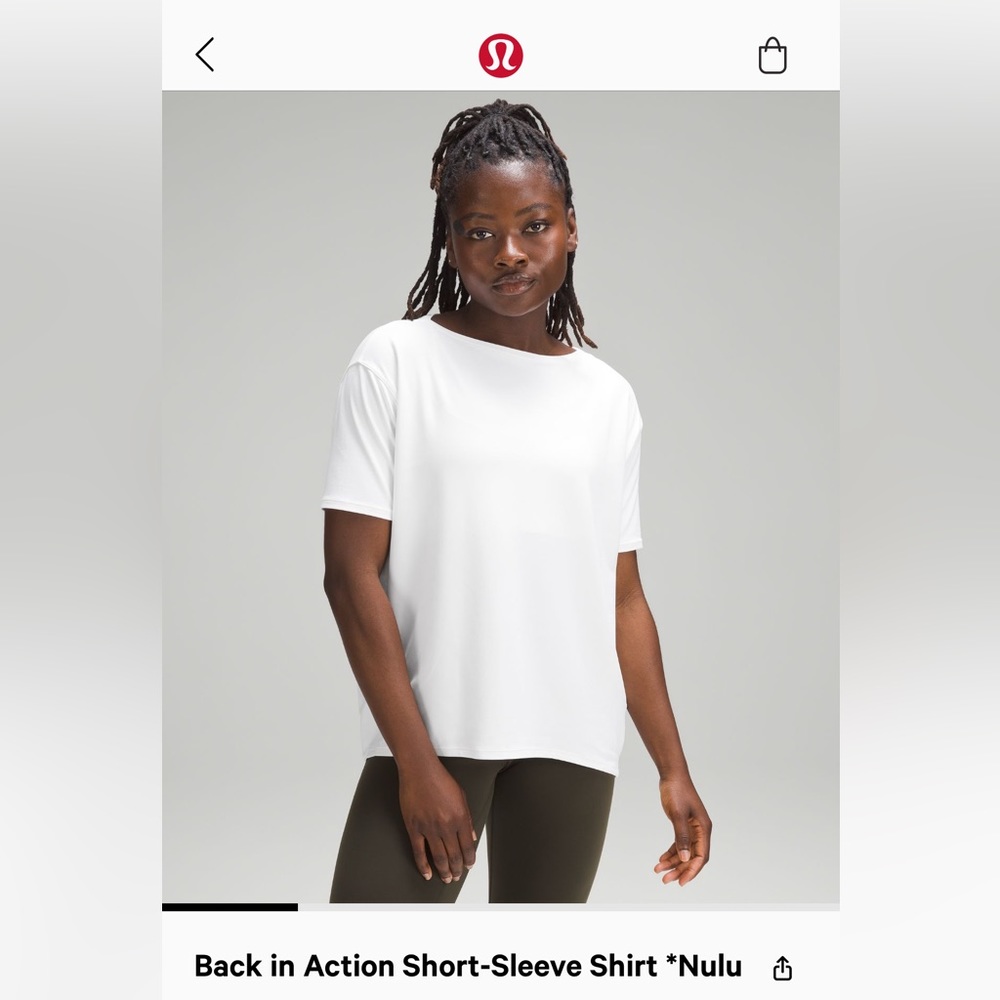 Lululemon “back in action” nulu short sleeve shirt